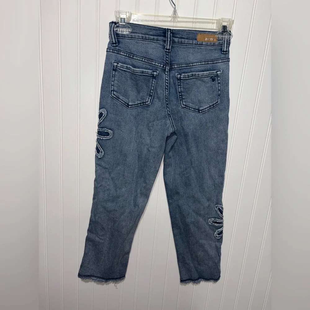 Justice Jeans with Floral Embroidery|Size 10